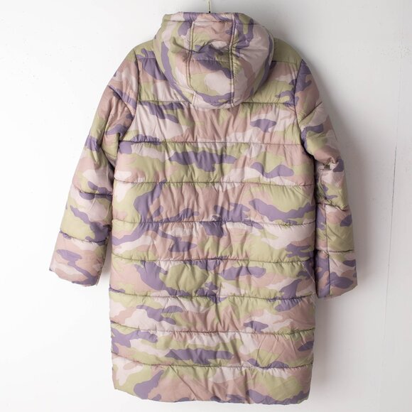 NEW Forever 21 Premium Label Women's Small Camouflage Long Hooded Puffer Jacket - Picture 7 of 9